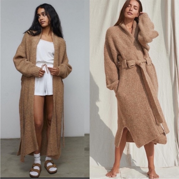 lunya Other - NEW Lunya Chunky Knit Wool Alpaca Blend Belted Robe L/XL Quiet Luxury Minimalist